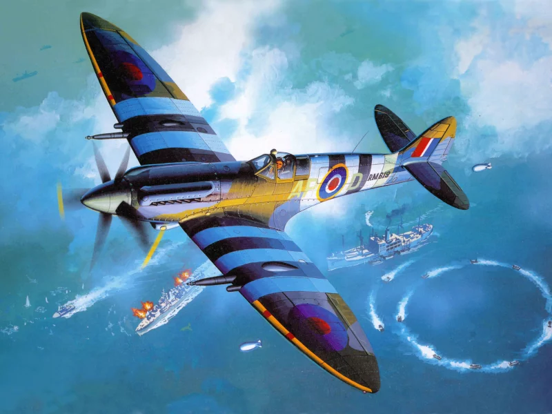 супермарин спитфайр, supermarine spitfire, Арт, самолет