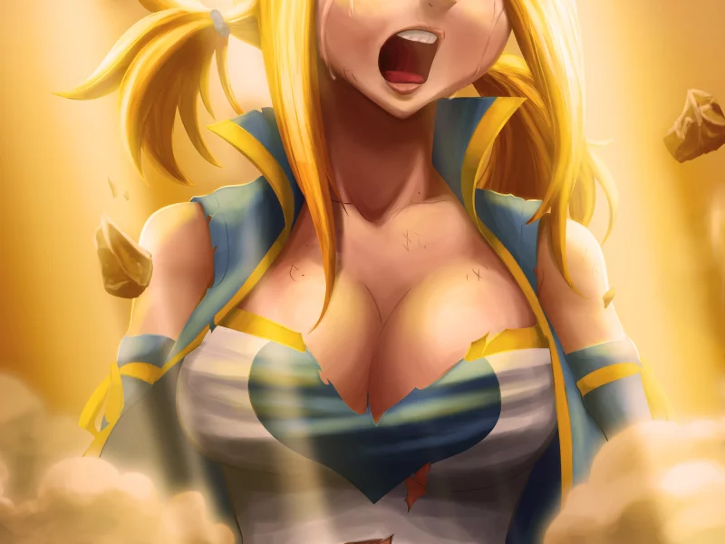 арт, слезы, fairy tail, люси сердоболия, крик, свет, Lucy heartfilia
