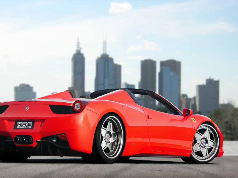 красная, тюнинг, Ferrari 458 spider, автомобиль, феррари