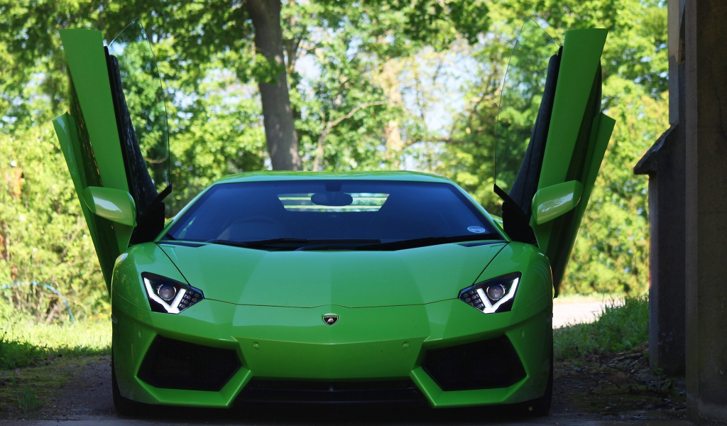 ламборгини, Lamborghini, green, авентадор, aventador, lp700-4, зеленый