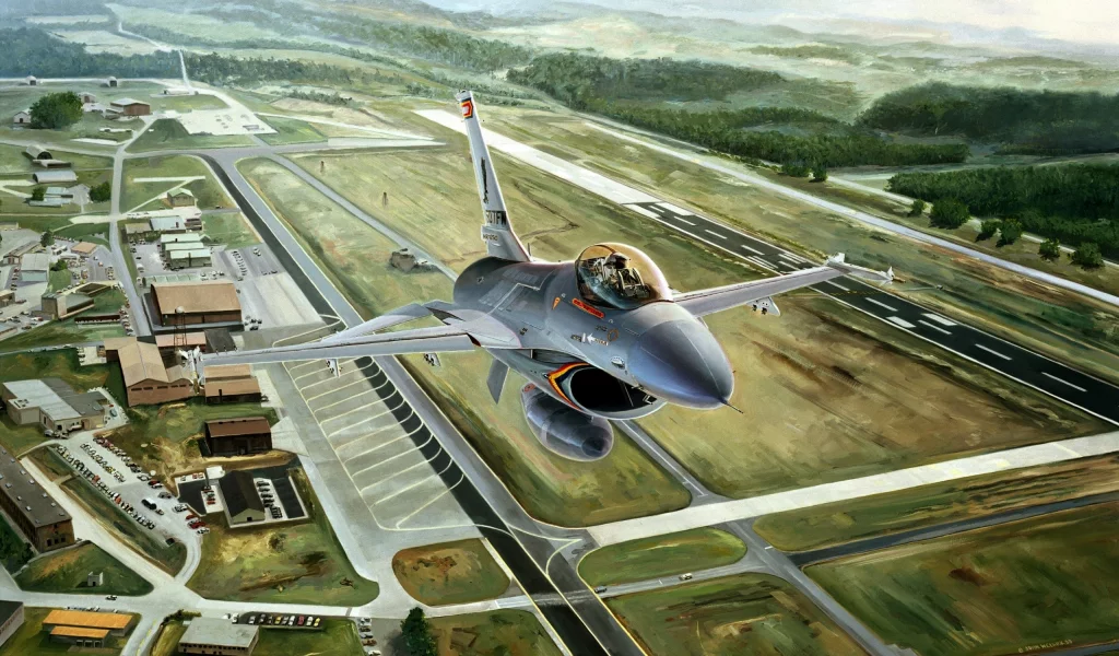 аэродром, авиация, F-16, самолет, ф-16, истребитель
