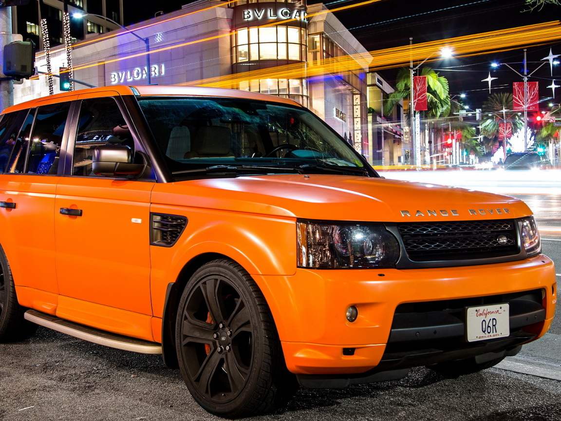 ленд ровер, sport, Land rover, оранжевый, orange, тюнинг, matte