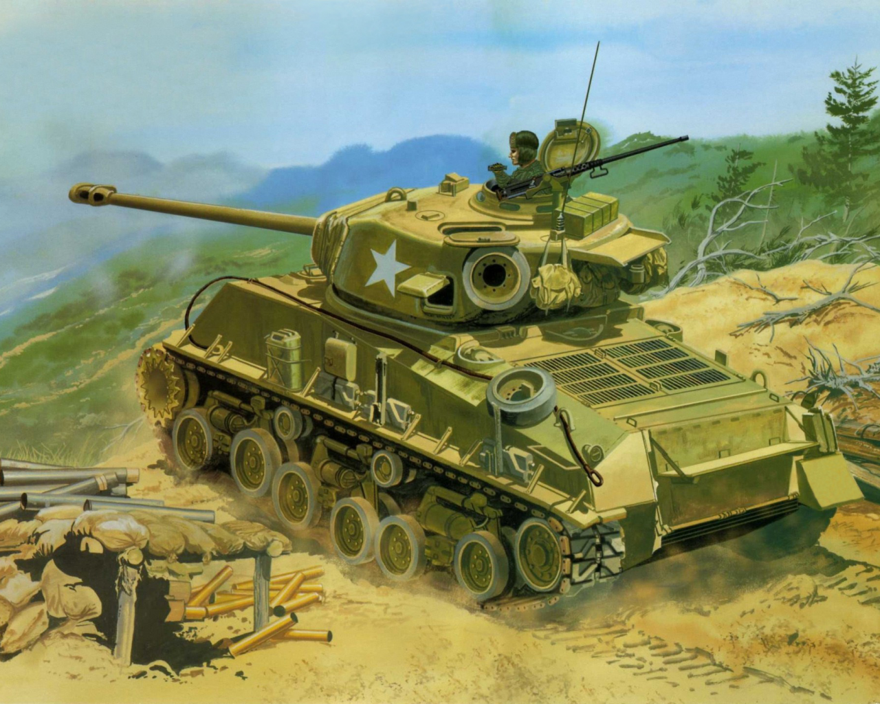 sherman, Арт, корейская война, танк, a3e8, танк, m4, средний