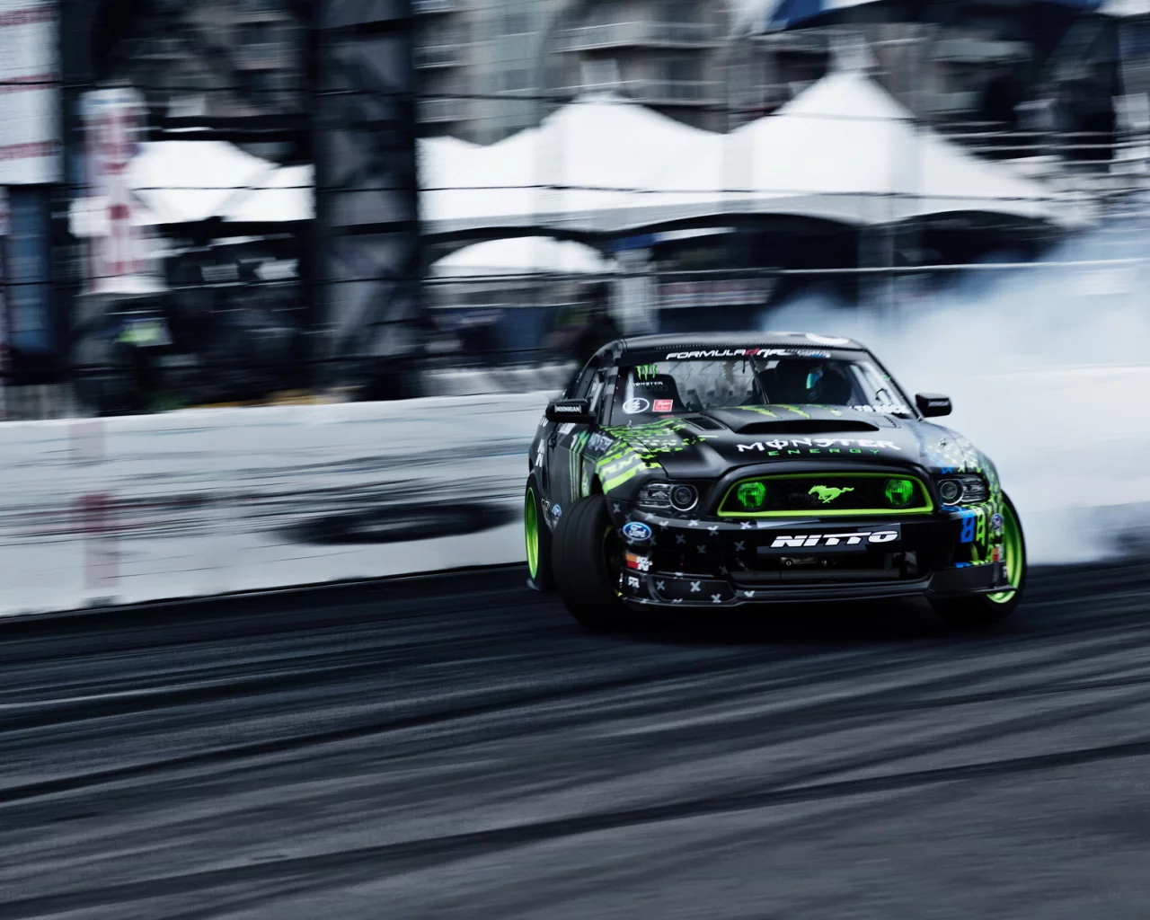 дрифт, ford mustang, formula drift, long beach, занос
