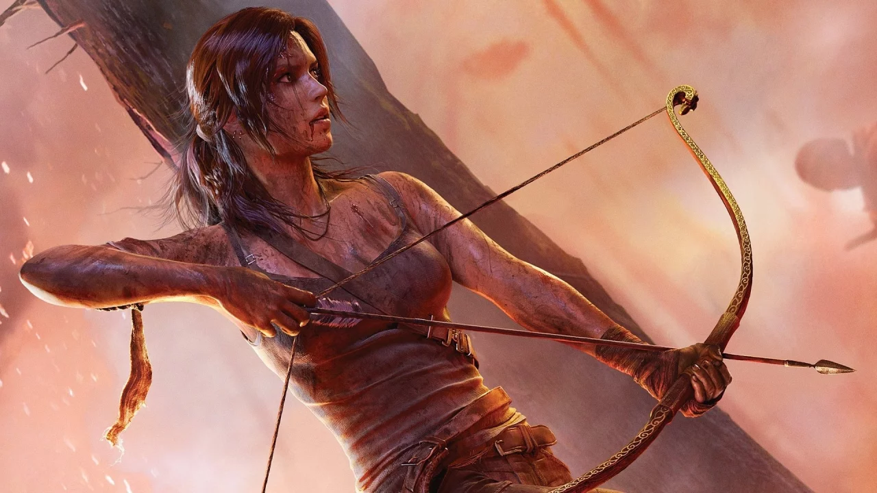 кровь, одежда, грязь, лук, tomb raider, оружие, Лара крофт