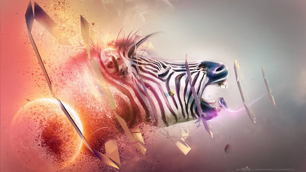 red, white, black, blue, abstraction, orange, purple, Zebra, gray