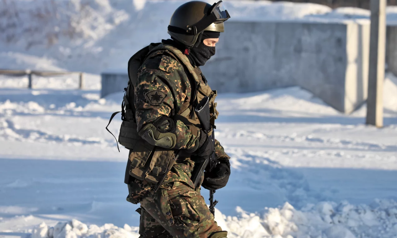 ак, рф, мвд, боец, снег, солдат, Спецназовец, вв