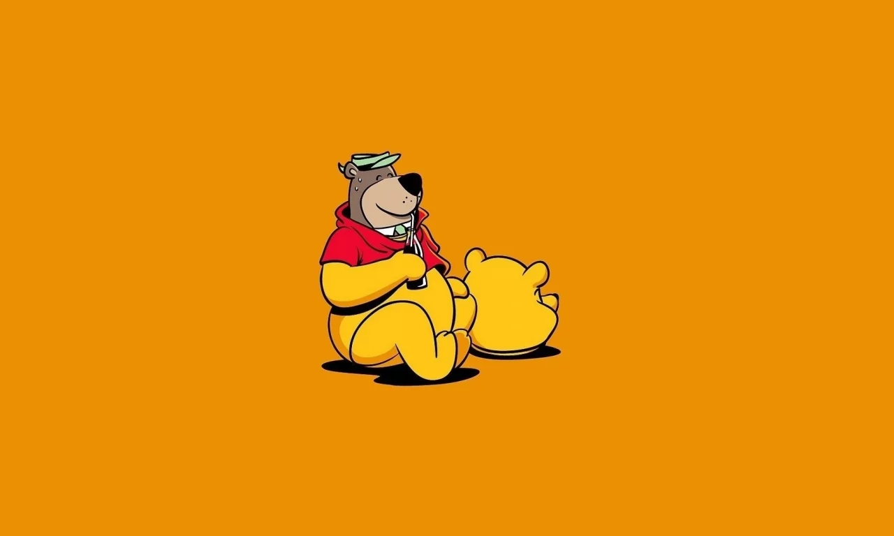 минимализм, Медведь, арт, винни пух, юмор