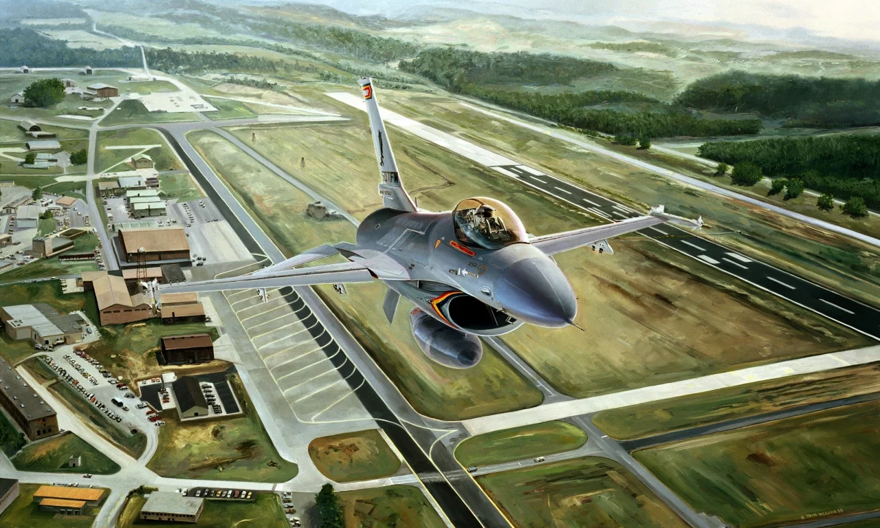 аэродром, авиация, F-16, самолет, ф-16, истребитель