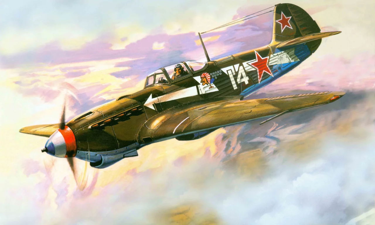 советский, Арт, самолет, як-9, одномоторный