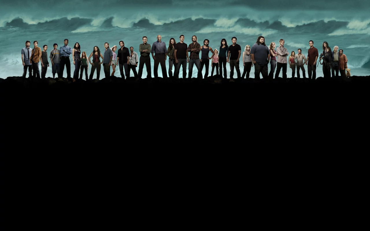 собака, lost, герои сериала, люди, море, Остаться в живых