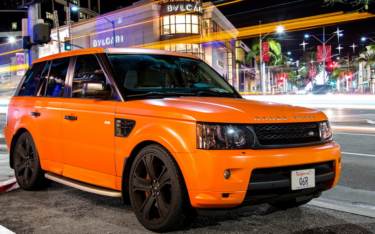 ленд ровер, sport, Land rover, оранжевый, orange, тюнинг, matte