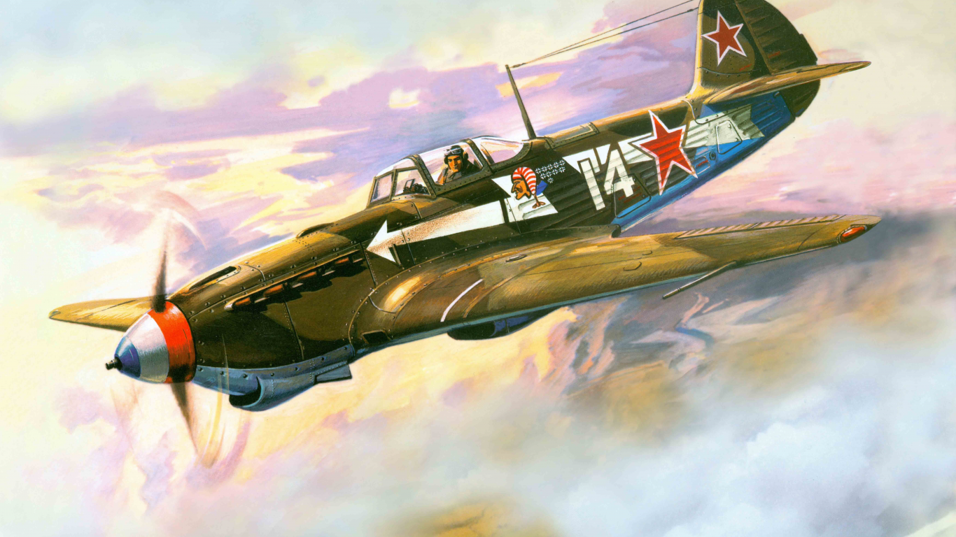 советский, Арт, самолет, як-9, одномоторный