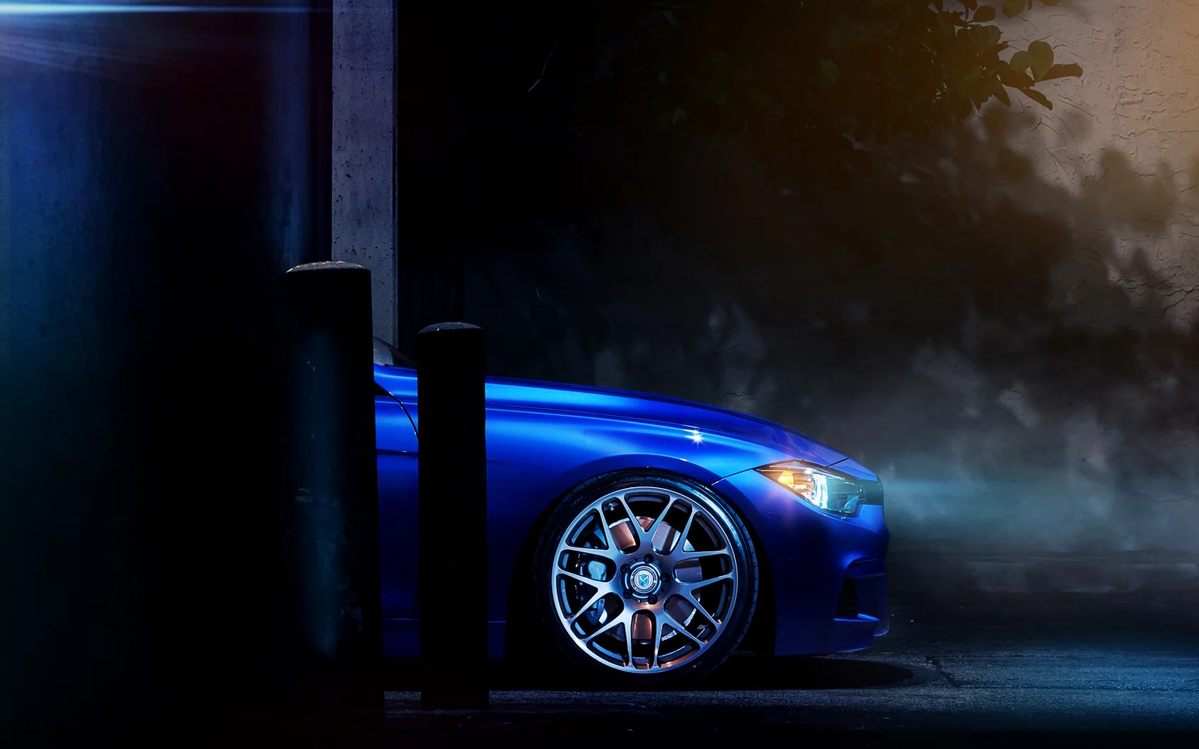 тюнинг, Bmw, авто, машины, ночь, стена, диски