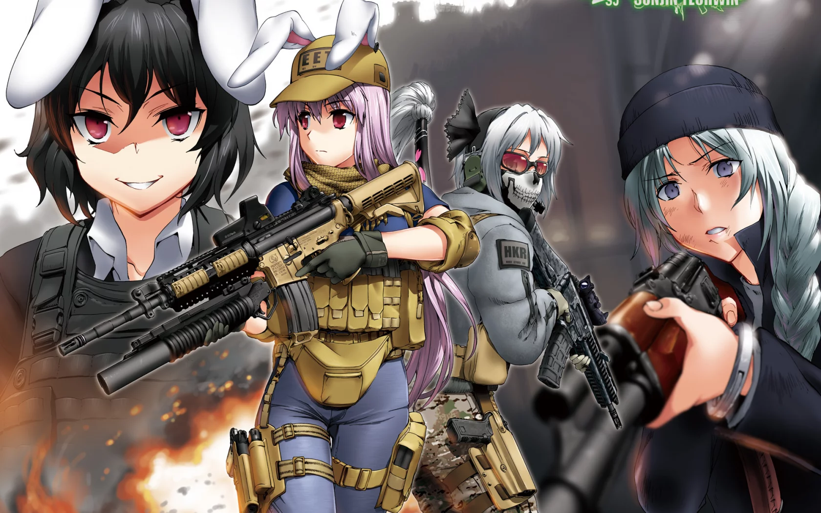 call of duty , byeontae jagga , reisen udongein inaba, Арт, touhou, inaba tewi , konpaku youmu