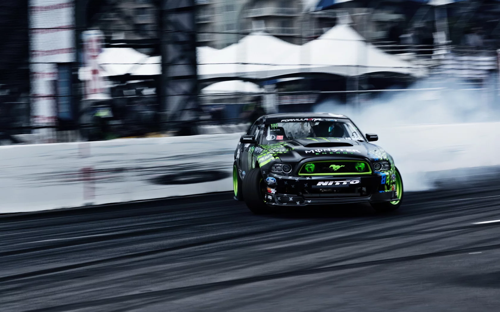 дрифт, ford mustang, formula drift, long beach, занос