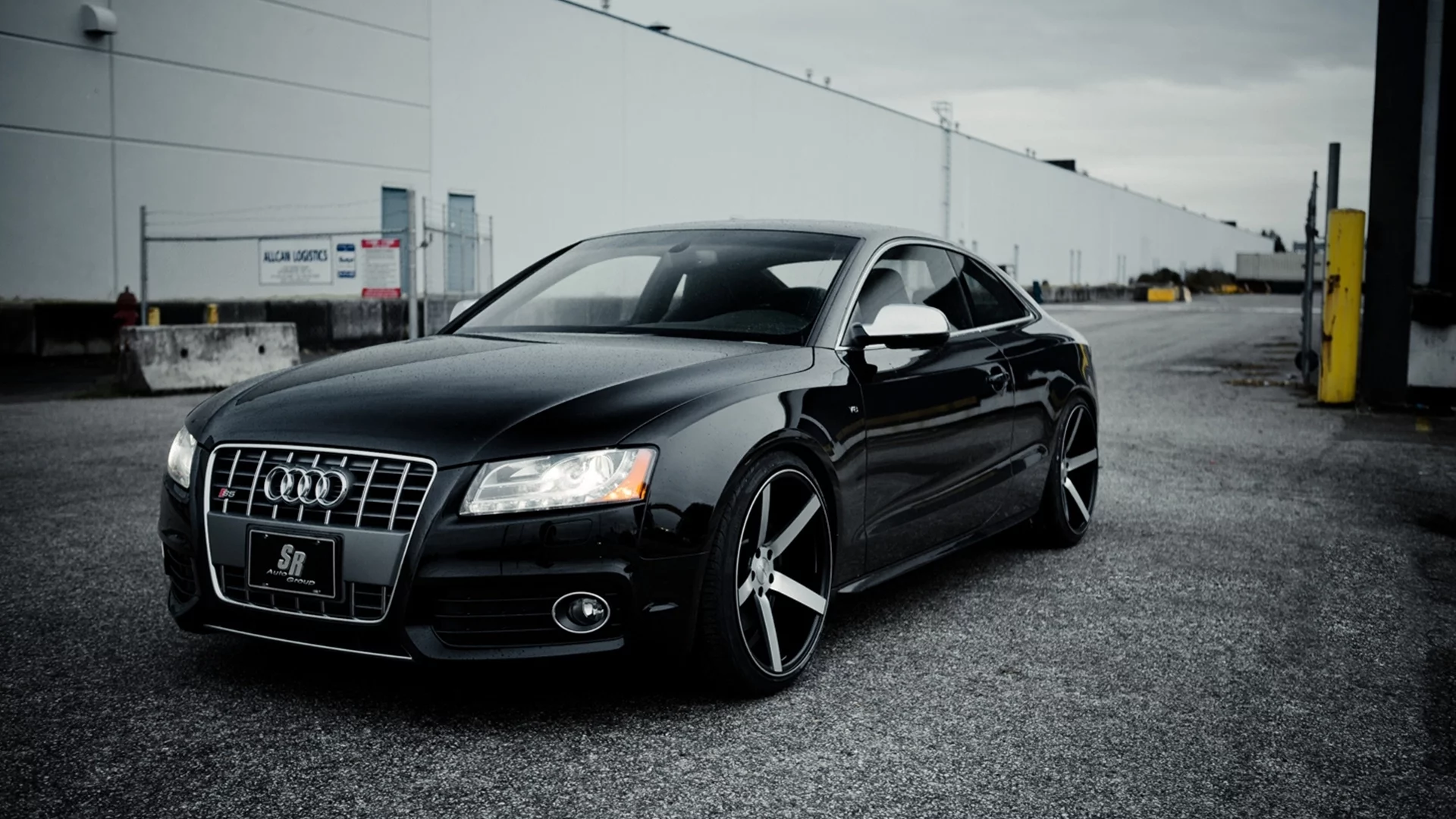 s5, черная, перед, машина, Audi