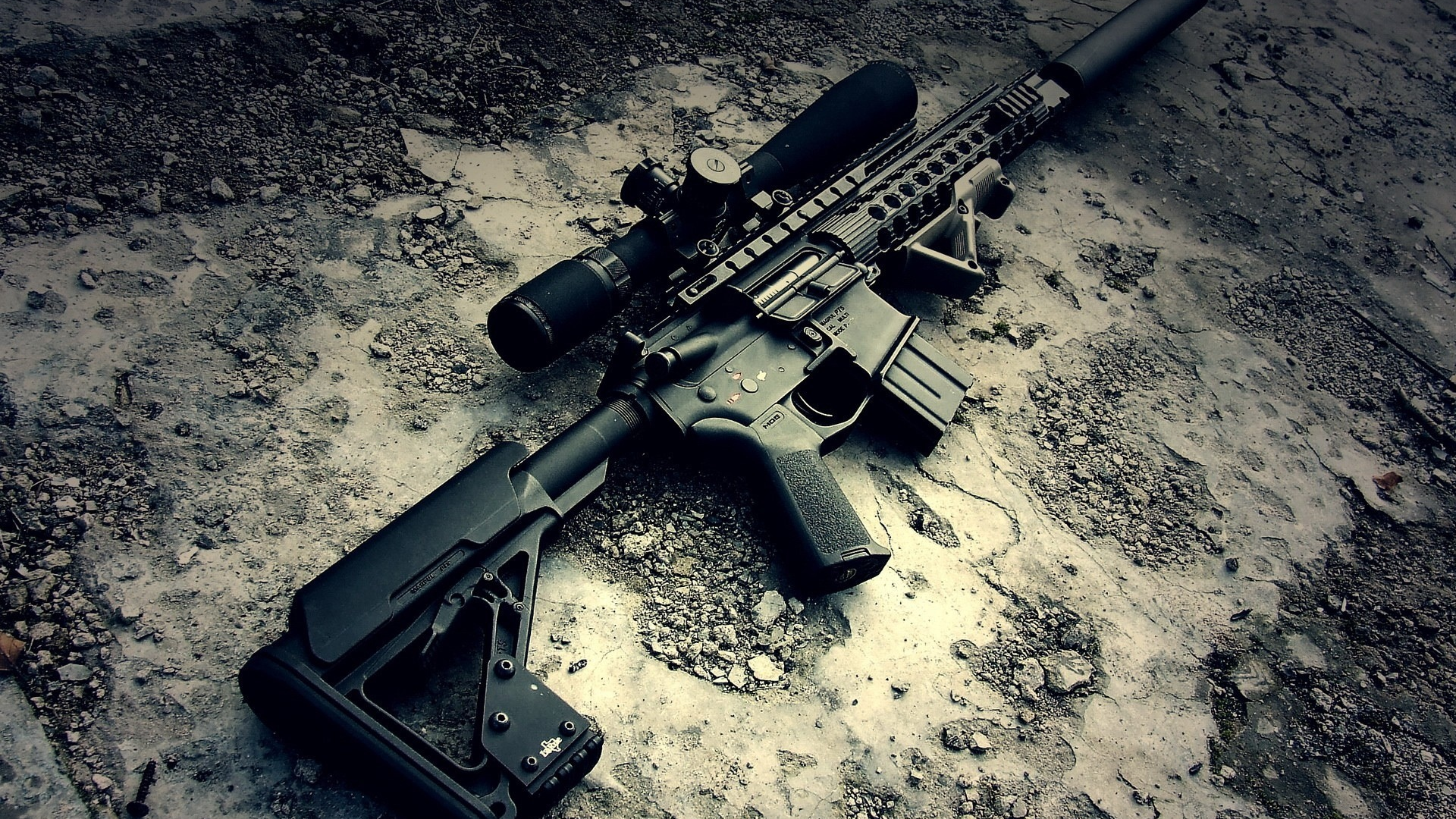 m16, scope, Weapon