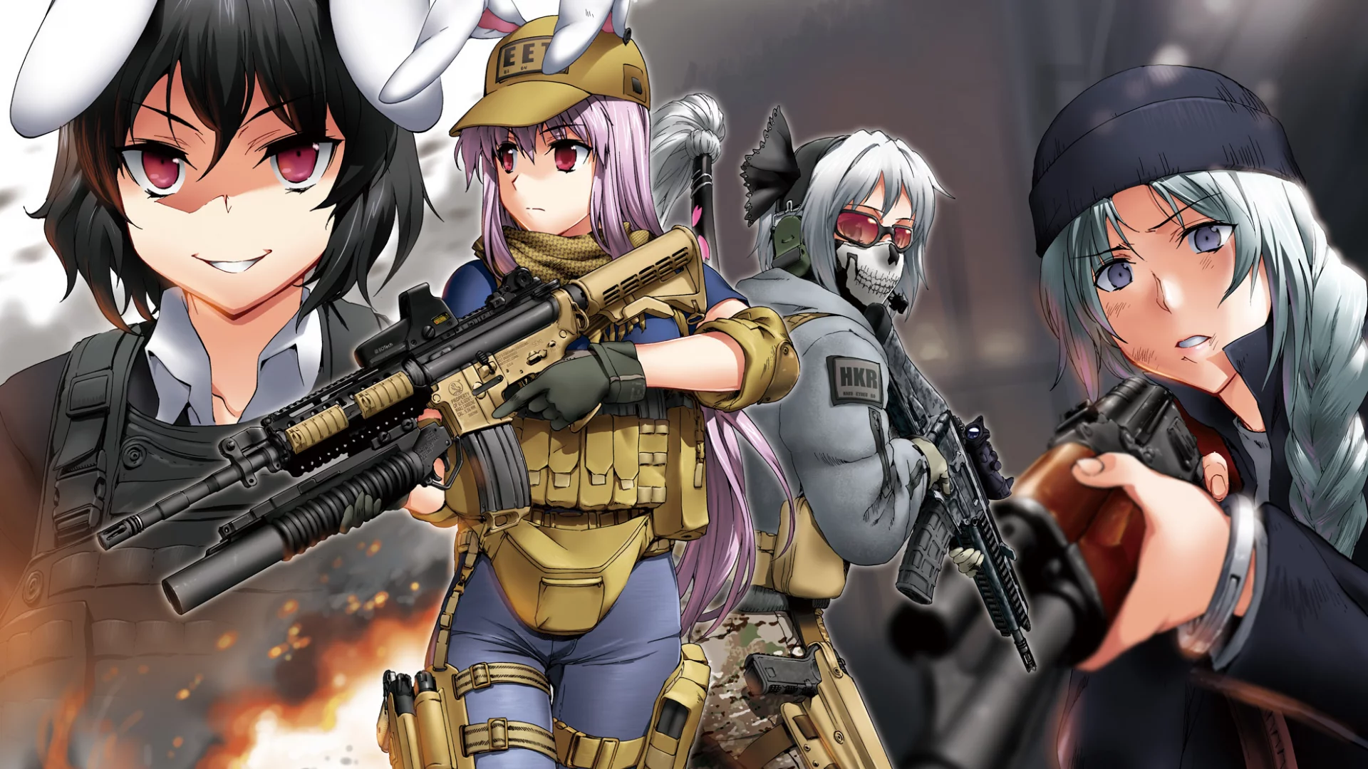 call of duty , byeontae jagga , reisen udongein inaba, Арт, touhou, inaba tewi , konpaku youmu