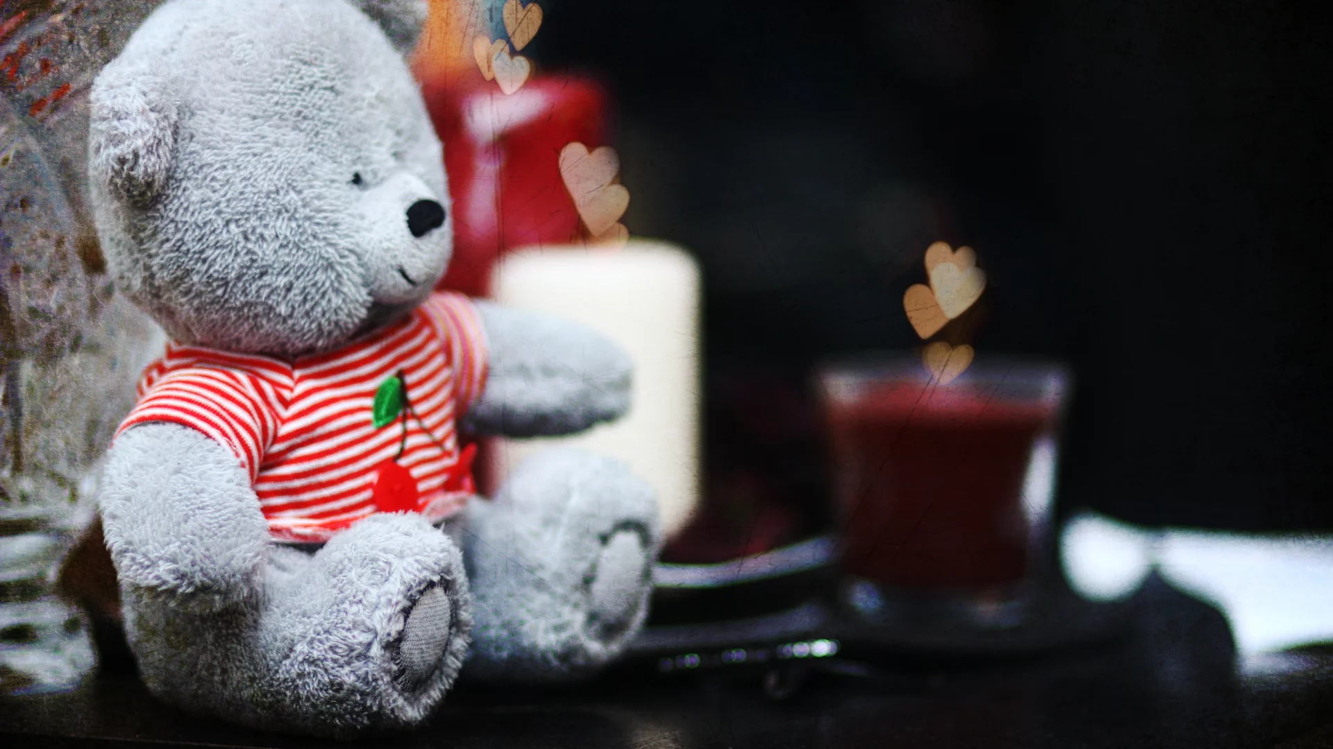 teddy, сердечки, любовь, свечи, Мило, мишка