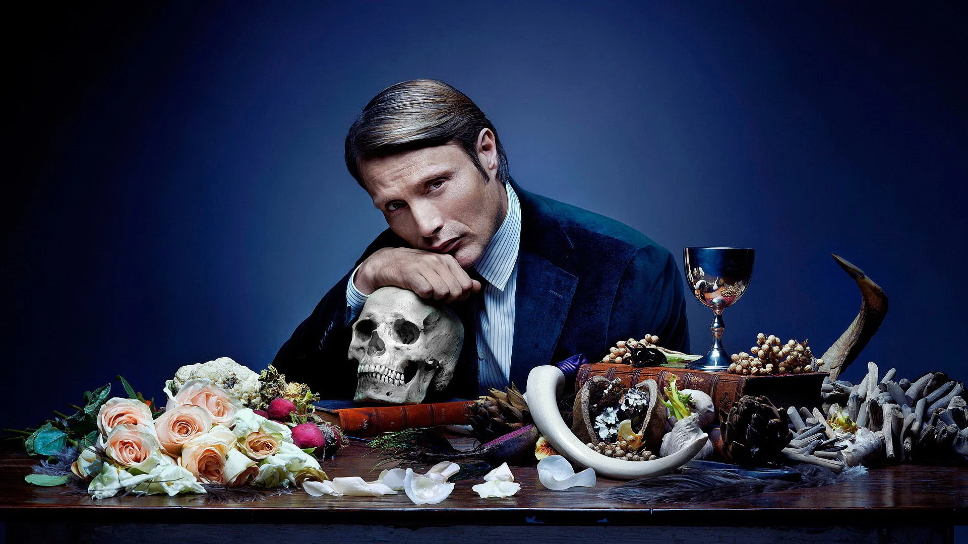 мадс миккельсен, мужчина, актёр, череп, взгляд, mads mikkelsen