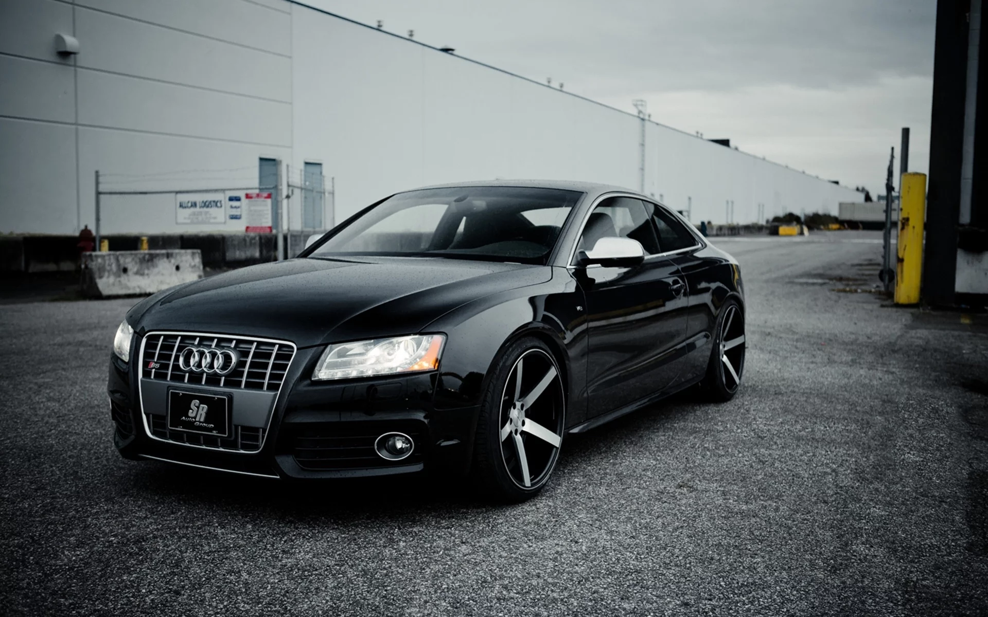 s5, черная, перед, машина, Audi