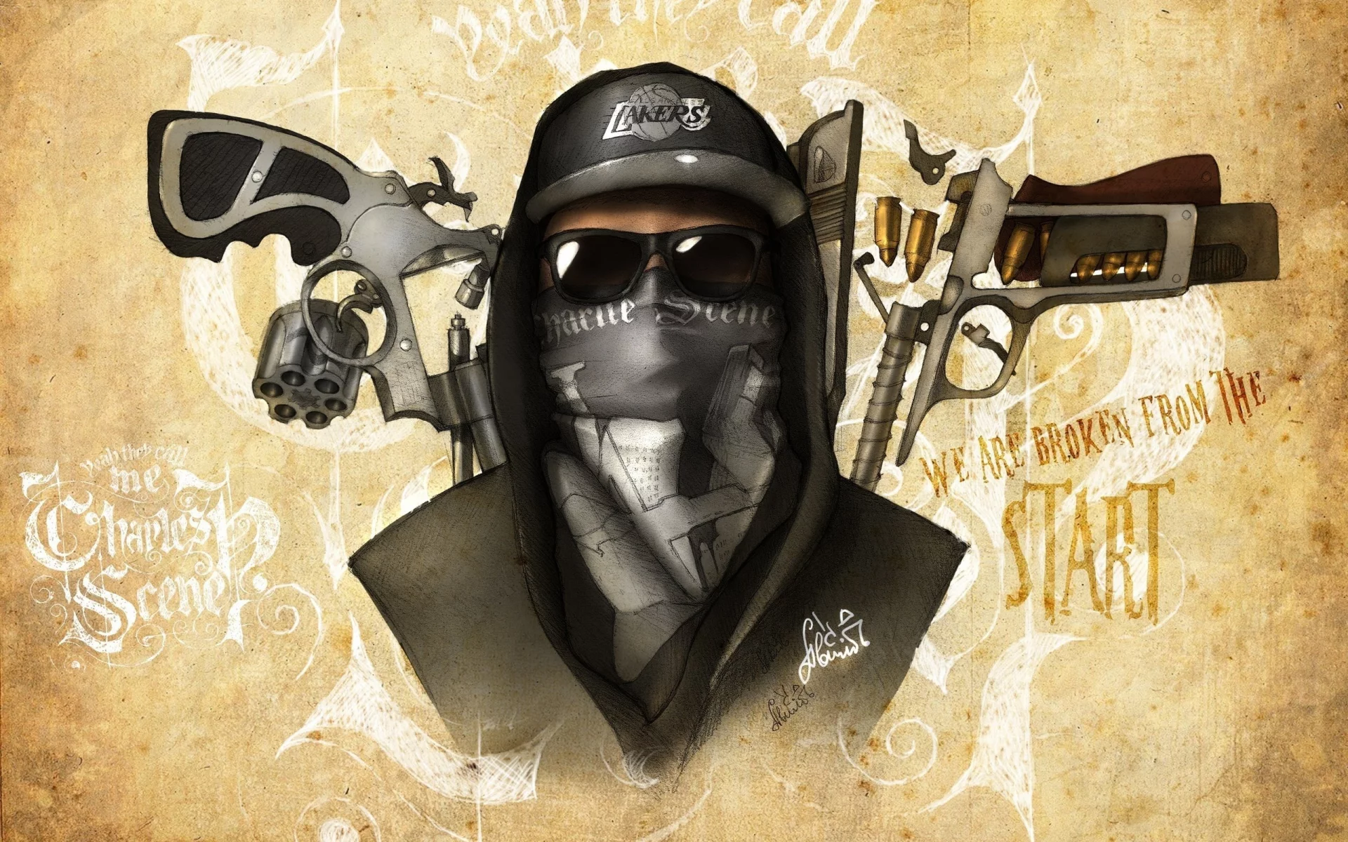 artwork, notes from the underground, Hollywood undead, charlie scene