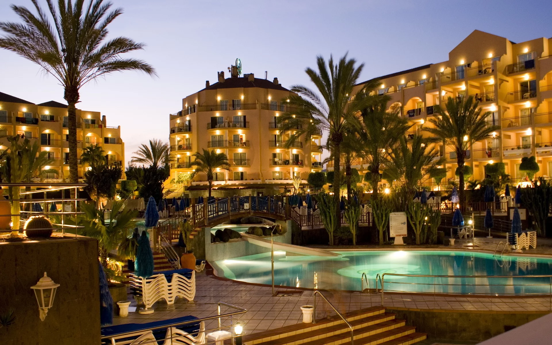 курорт, отель, басейн, мостик, spain, pools, испании