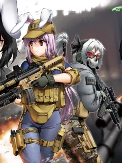 call of duty , byeontae jagga , reisen udongein inaba, Арт, touhou, inaba tewi , konpaku youmu