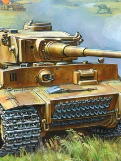 ausf e, тяжёлые, бой, поле, Арт, немецкие, panzerkampfwagen vi, tiger i