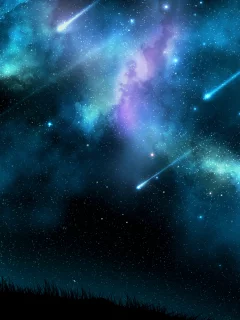 ночь, космос, дерево, Обои