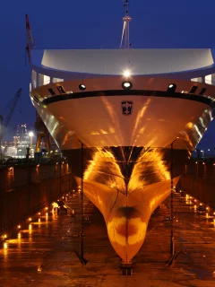 Bore sea, порт, ночь, ship, судно, anchores, док, lights, dry dock