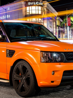 ленд ровер, sport, Land rover, оранжевый, orange, тюнинг, matte