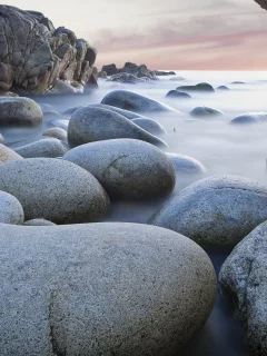 выдержка, природа, скалы, камни, море, гладкость