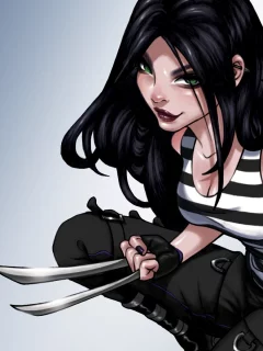 marvel, x-men, тельняшка, комикс, люди икс, art, comics, x-23, девушка