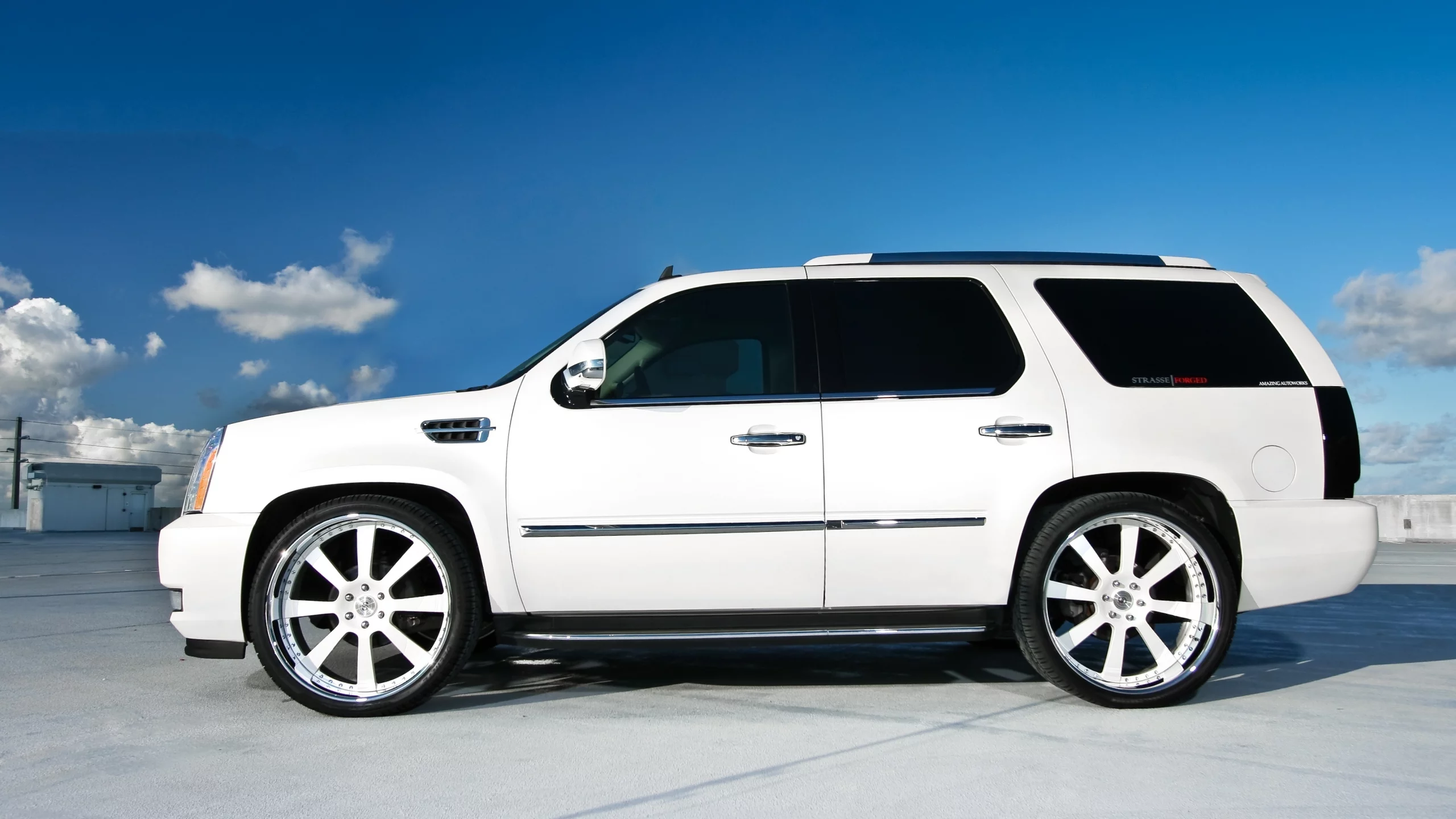 профиль, escalade, кадиллак, белый, эскалад, white, wheels, Cadillac