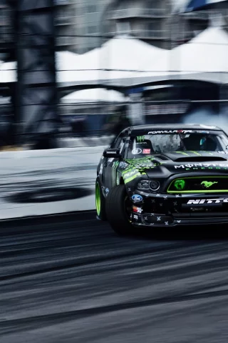 дрифт, ford mustang, formula drift, long beach, занос