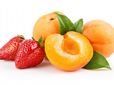 клубника, фрукты, персик, Еда