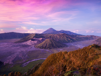 вулкан, бромо, Индонезия, ява, холмы, остров, высота