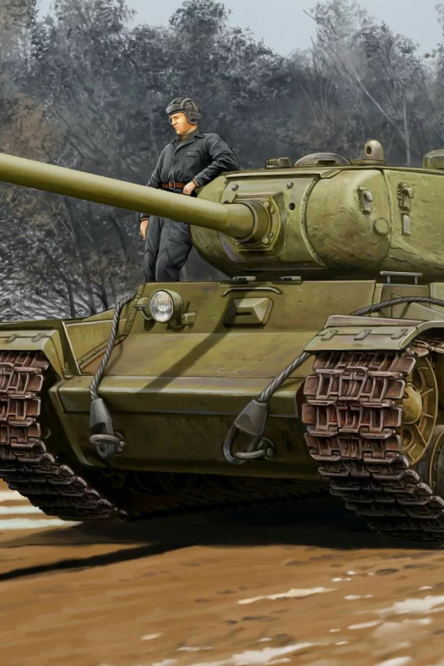 тяжелый, Кв-122, советский, арт, солдаты, танк