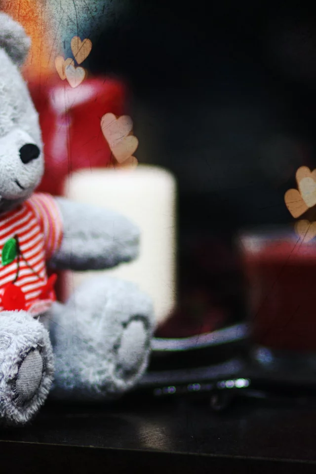 teddy, сердечки, любовь, свечи, Мило, мишка