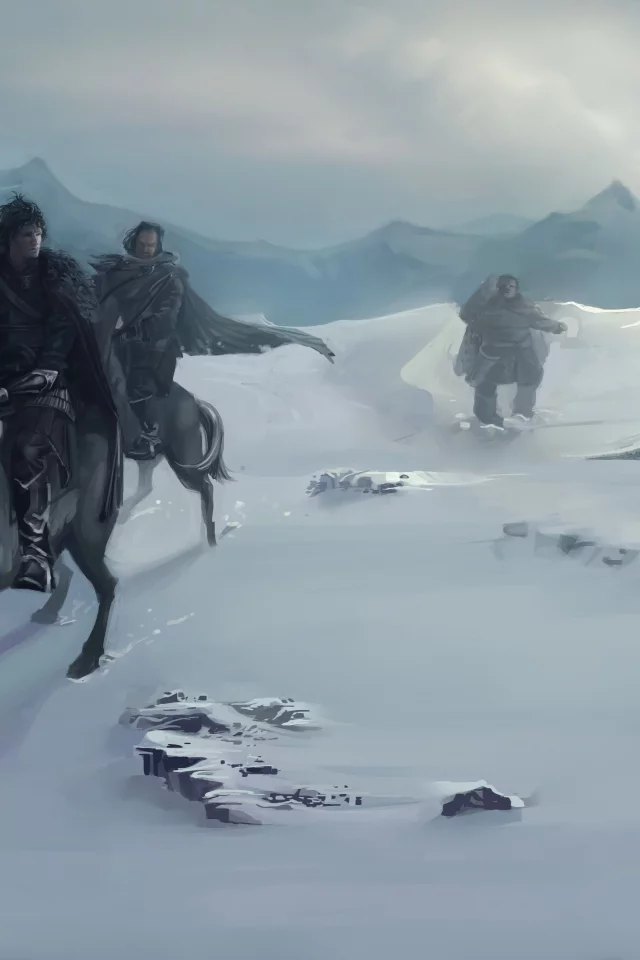 снег, зима, горы, песнь льда и огня, арт, a song of ice and fire