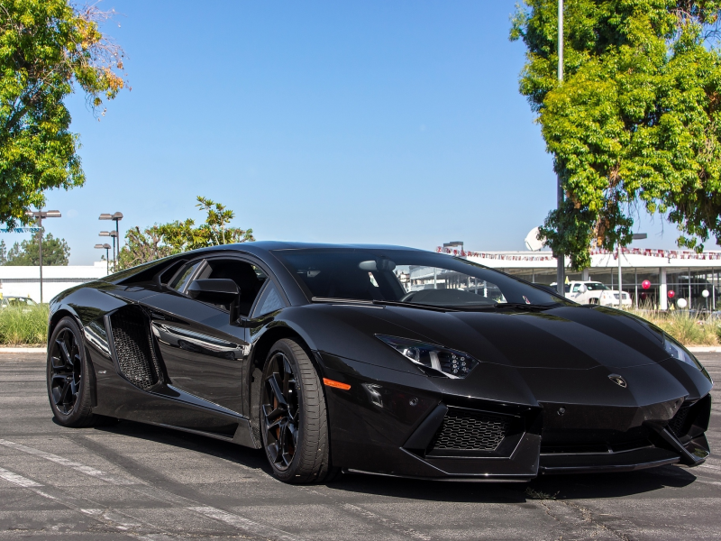 ламборгини, aventador, black, авентадор, Lamborghini, lp700-4