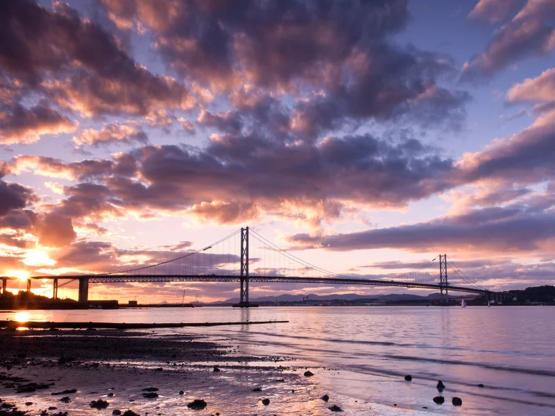Природа, небо, мост, облака, река, scotland, пейзаж, закат