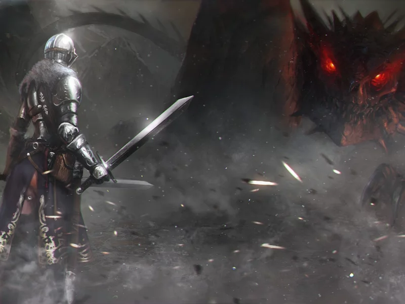 доспех, Арт, воин, дракон, меч, ящер, dark soul 2 