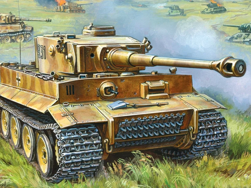 ausf e, тяжёлые, бой, поле, Арт, немецкие, panzerkampfwagen vi, tiger i