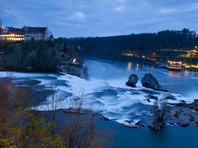 Rhine falls, швейцария, река, schaffhausen, замок, водопад, switzerland