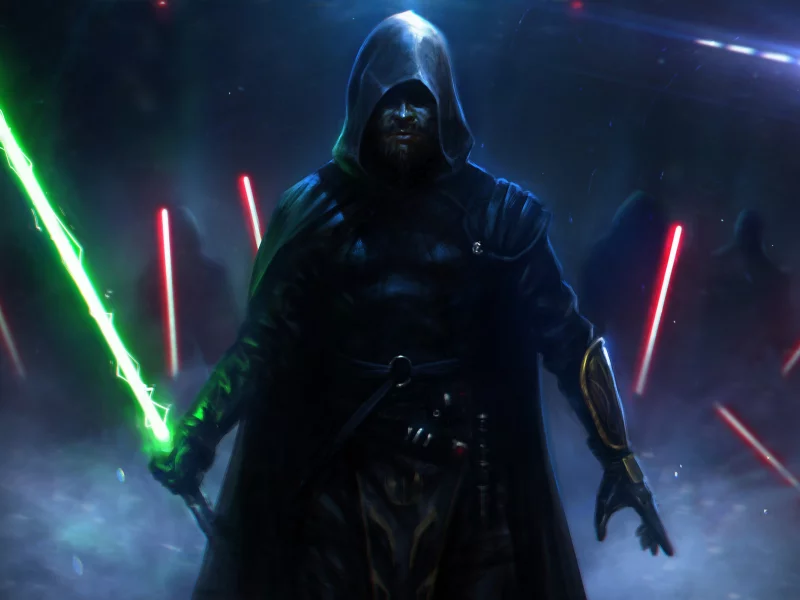 star wars, luke skywalker, episode vii, меч, плащ, Арт, световой, мужчина