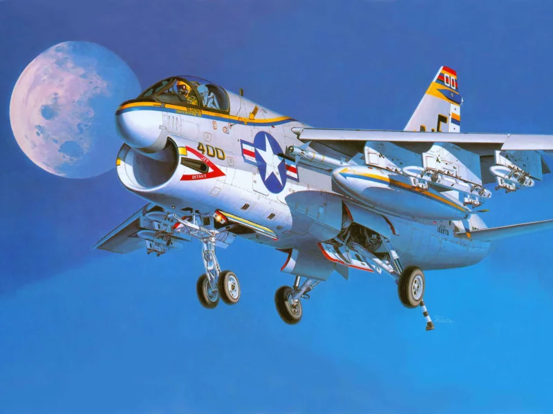 штурмовик, a-7a, a-7a, арт, палубный, самолет, corsair ii