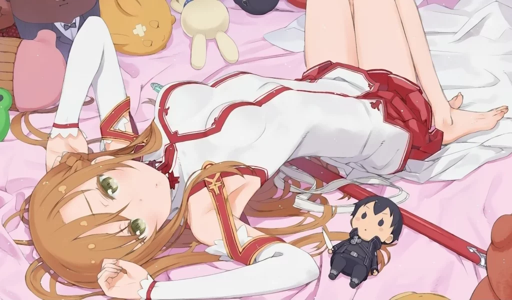 sword art online, yuuki asuna, девушка, solo, длинные волосы